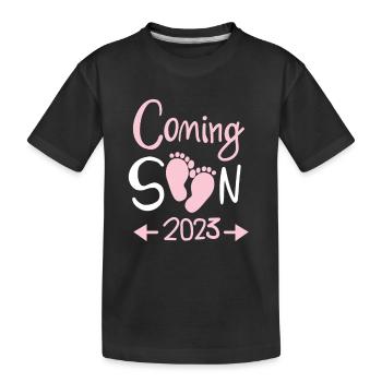 Schwangerschaft 2023 - Schwanger - Kinder Premium Bio T-Shirt - Schwarz - Vorne
