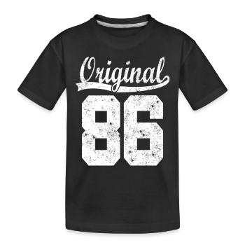 86 born Gift - Kids' Premium Organic T-Shirt - black - Front