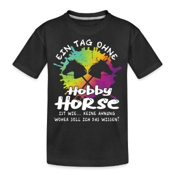 Hobby Horsing - Hobby Horse - Kinder Premium Bio T-Shirt - Schwarz - Vorne