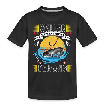 Zielfisch Wels - Waller, alles andere ist Beifang - Kinder Premium Bio T-Shirt - Schwarz - Vorne