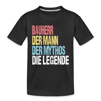 Ehemann Papa Bauherr Held - Kinder Premium Bio T-Shirt - Schwarz - Vorne
