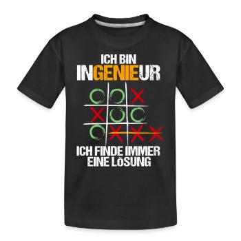 Ingenieur, Ich finde immer eine Lösung - Kinder Premium Bio T-Shirt - Schwarz - Vorne