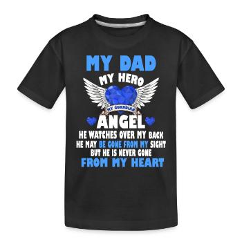 mon père mon héros - T-shirt bio Premium Enfant - noir - Devant