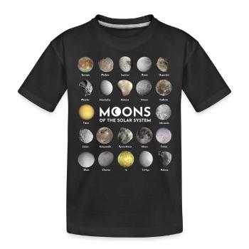 Lunes du système solaire - T-shirt bio Premium Enfant - noir - Devant