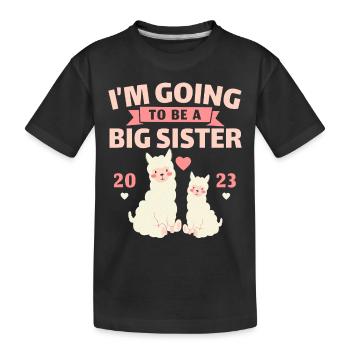 Je serai une grande sœur 2023 Big Sis 2 - T-shirt bio Premium Enfant - noir - Devant
