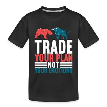 Aktien Aktionär Investor - Kinder Premium Bio T-Shirt - Schwarz - Vorne