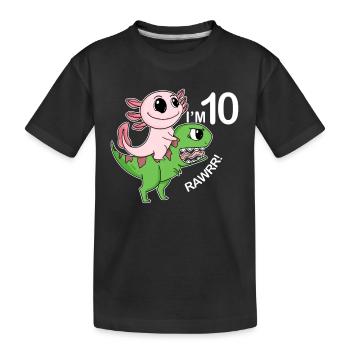 10. Geburtstag Motiv - 10 Jahre Geschenk - Kinder Premium Bio T-Shirt - Schwarz - Vorne