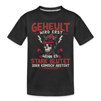 Eishockey Spieler, Eishockey - Kinder Premium Bio T-Shirt - Schwarz - Vorne