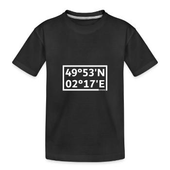 Amiens Koordinaten - Kinder Premium Bio T-Shirt - Schwarz - Vorne