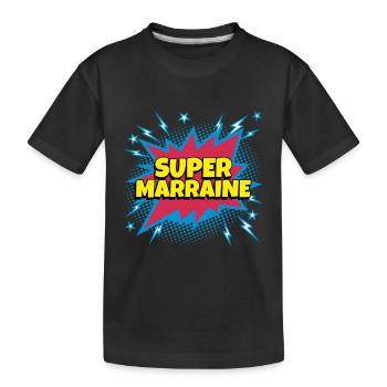 Super Marraine super héro supermarraine - T-shirt bio Premium Enfant - noir - Devant