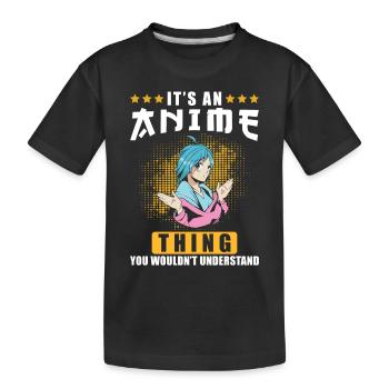 Anime - Kids' Premium Organic T-Shirt - black - Front