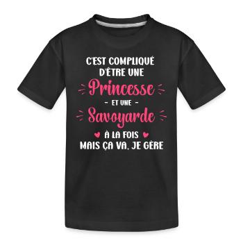 C'est Compliqué princesse et Savoyarde - T-shirt bio Premium Enfant - noir - Devant