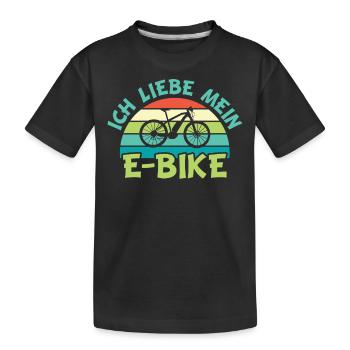 E-Bike | Ich liebe Mein E-Bike - Kinder Premium Bio T-Shirt - Schwarz - Vorne
