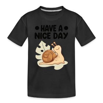 Snail - Kids' Premium Organic T-Shirt - black - Front