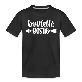 Brunette Bestie Team Heart Love Friendship - Kids' Premium Organic T-Shirt - black - Front