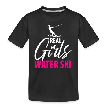 Skis nautiques Ski nautique Ski nautique Dames Mère - T-shirt bio Premium Enfant - noir - Devant