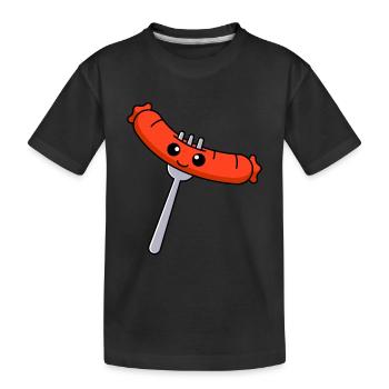 Bande dessinée saucisses - T-shirt bio Premium Enfant - noir - Devant