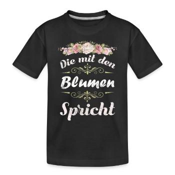 Floristin | Die mit den Blumen spricht - Kinder Premium Bio T-Shirt - Schwarz - Vorne