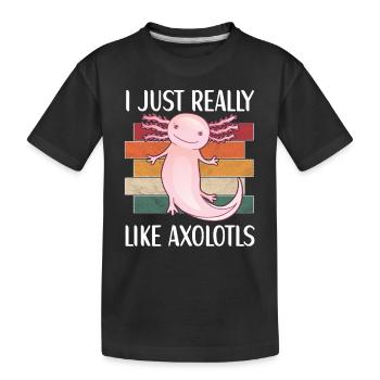 Axolotl Liebhaber für Axolotl Fans - Kinder Premium Bio T-Shirt - Schwarz - Vorne
