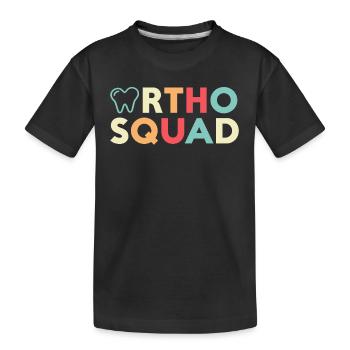 Orhto Squad Zahnarzt Zahnhygieniker Zahnmedizin - Kinder Premium Bio T-Shirt - Schwarz - Vorne
