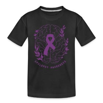 Epilepsie Bewusstsein Wir tragen Lila Epilepsie Gehirn - Kinder Premium Bio T-Shirt - Schwarz - Vorne