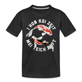 Koi Karpfen Yugoi Fische Koizüchter Garten Teich - Kinder Premium Bio T-Shirt - Schwarz - Vorne