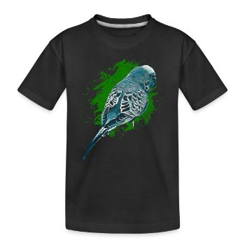 Wellensittich - Kinder Premium Bio T-Shirt - Schwarz - Vorne
