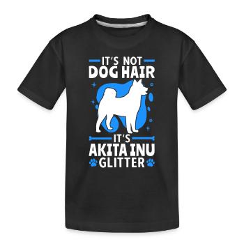 This is Akita Glitter Japanese Akita Inu - Kids' Premium Organic T-Shirt - black - Front
