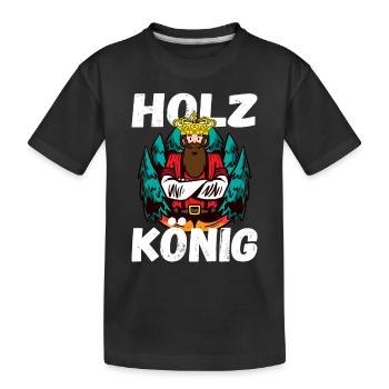 Holz König - Kinder Premium Bio T-Shirt - Schwarz - Vorne