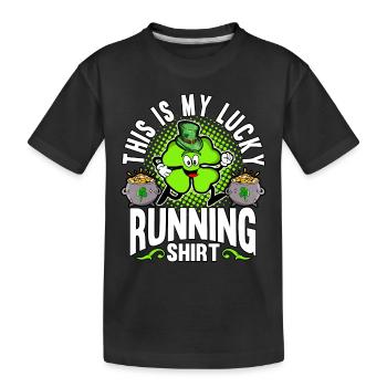 This Is My Lucky Running Shirt St. Patricks - Kinder Premium Bio T-Shirt - Schwarz - Vorne