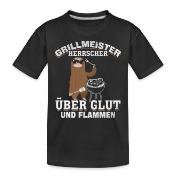 Grillmeister Herrscher über Glut und Flammen - Kinder Premium Bio T-Shirt - Schwarz - Vorne