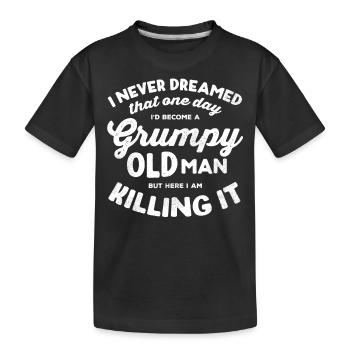 Je deviendrais un vieil homme grincheux - T-shirt bio Premium Enfant - noir - Devant