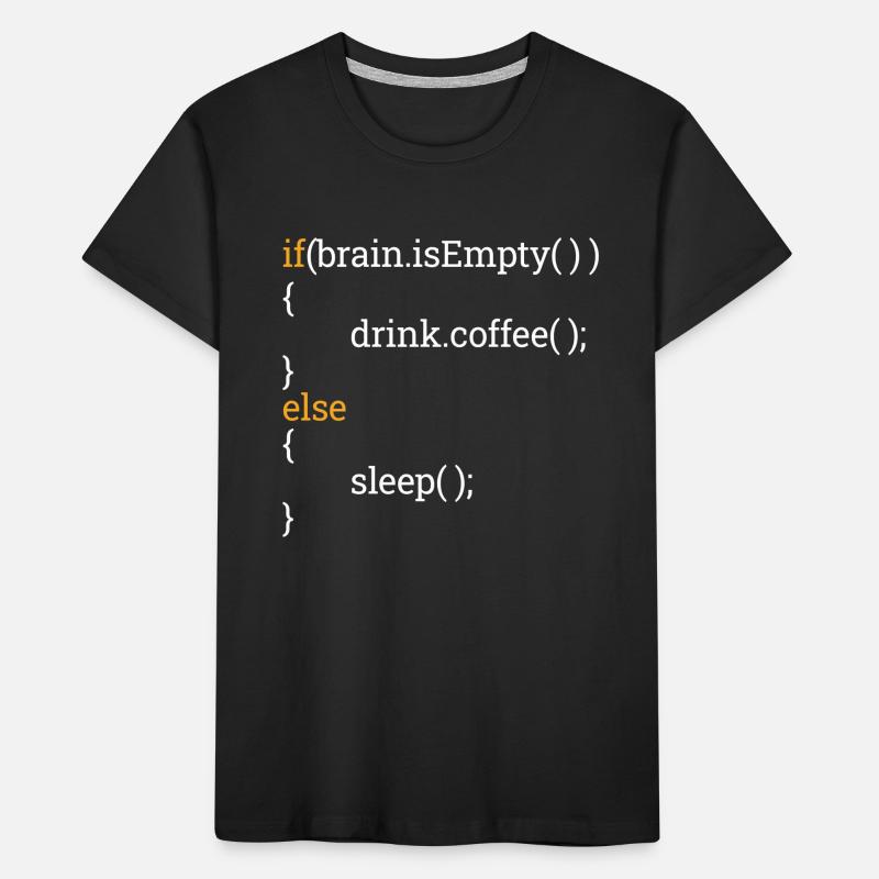 Programmierer Informatik Student Müde Kaffee C++ Kinder Premium Bio T-Shirt