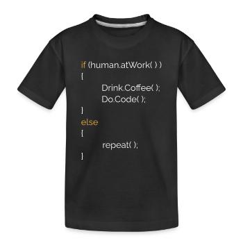 Programmer Computer Scientist Coffee Gift C# Java - Kids' Premium Organic T-Shirt - black - Front