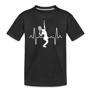 Tennis Tennisspielerin Herzschlag - Kinder Premium Bio T-Shirt - Schwarz - Vorne