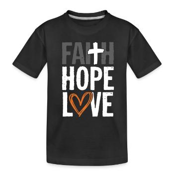 glaube hoffnung liebe - Kinder Premium Bio T-Shirt - Schwarz - Vorne