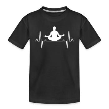 Yoga Meditation Heartbeat - Kids' Premium Organic T-Shirt - black - Front