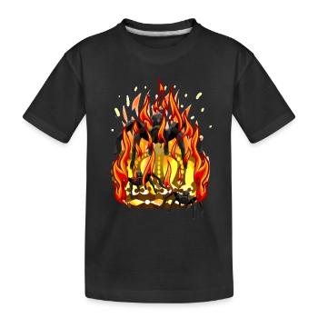 Fire Flames Spiders Crown Kingdom Fantasy - Kids' Premium Organic T-Shirt - black - Front