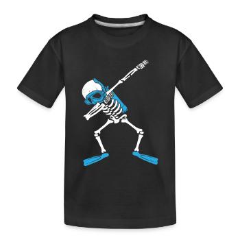 Scuba Diver Dabbing Skeleton Diver Tauchen - Kinder Premium Bio T-Shirt - Schwarz - Vorne
