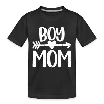 Boy Mom Love Mama Heart Vintage Distressed - Kids' Premium Organic T-Shirt - black - Front