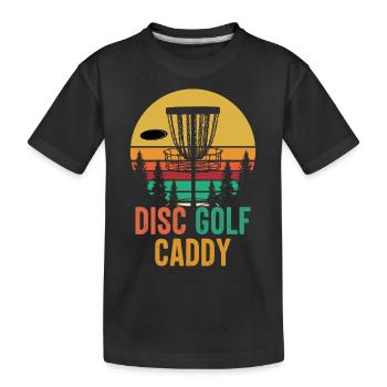 Disc Golf Caddy Golf Liebhaber Golfer Retro Vintage - Kinder Premium Bio T-Shirt - Schwarz - Vorne