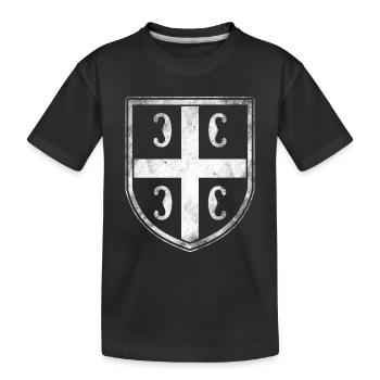 Serbien Wappen - Kinder Premium Bio T-Shirt - Schwarz - Vorne