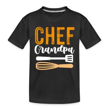 chef chef grandfather - Kids' Premium Organic T-Shirt - black - Front