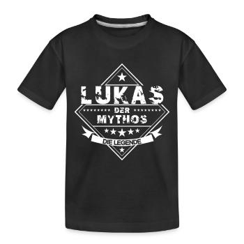 Ich bin Lukas und die Legende - Kinder Premium Bio T-Shirt - Schwarz - Vorne