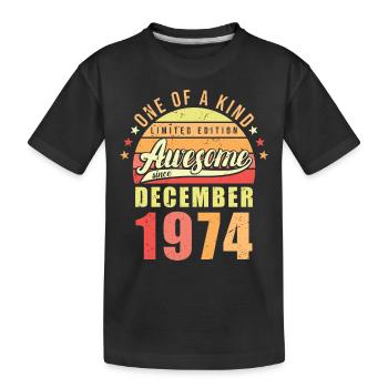 Geburtstag Dezember 1974 - Kinder Premium Bio T-Shirt - Schwarz - Vorne