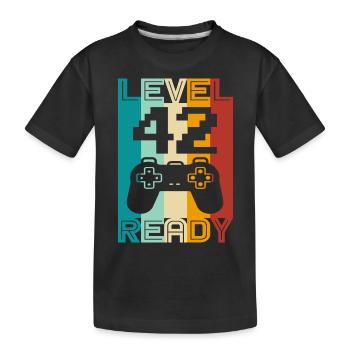 42nd Birthday Gamer Gift Idea Gambler 42 years - Kids' Premium Organic T-Shirt - black - Front