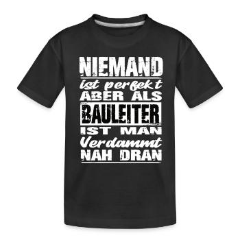 Bauleiter - Kinder Premium Bio T-Shirt - Schwarz - Vorne