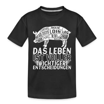 Grillen BBQ Grill Geschenk - Kinder Premium Bio T-Shirt - Schwarz - Vorne
