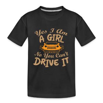 Femme avec véhicule tout-terrain - T-shirt bio Premium Enfant - noir - Devant