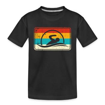 Nageur Nageur Logo Rétro - T-shirt bio Premium Enfant - noir - Devant